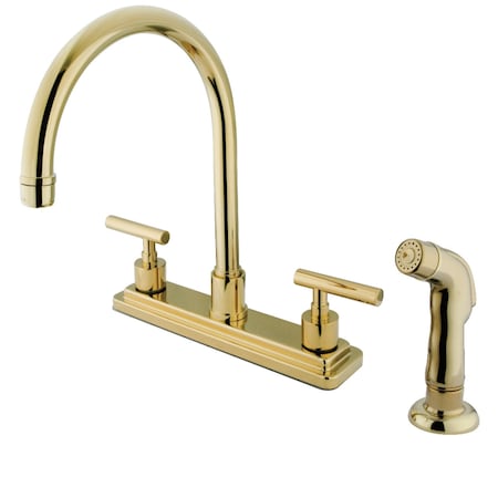 Kingston Brass KS8792CML Manhattan Centerset Kitchen Faucet, Polished Brass KS8792CML